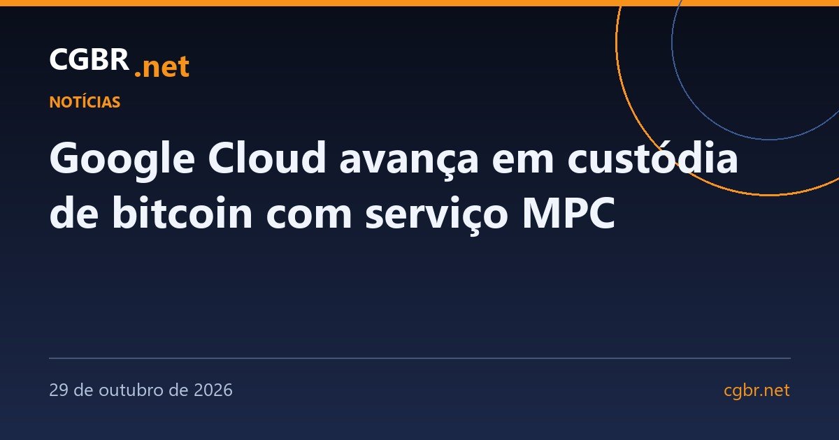 Google Cloud avança em custódia de Bitcoin